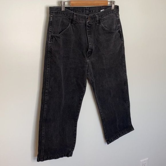 Rustler Black Vintage Mid waisted Cropped Jeans 8 - Picture 3 of 12
